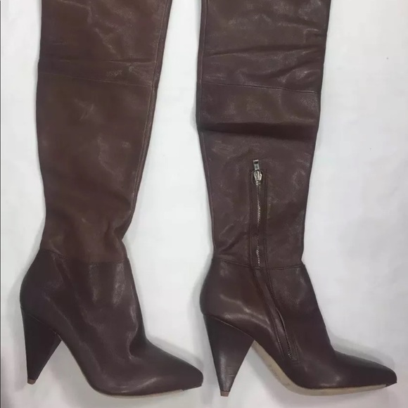 Loeffler Randal Marilyn Over the Knee Thigh high Brown Leather